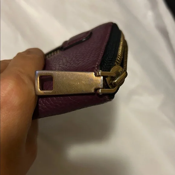 Marc Jacobs Aubergine Leather Wallet with Gold Accents - Picture 10 of 13